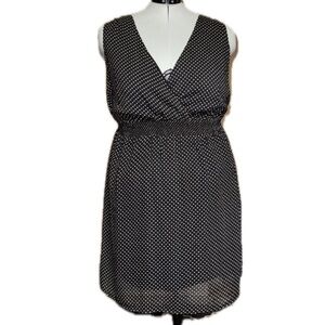 Torrid Polka Dot Faux Wrap Mini Dress Sheer Lined | Size 2 18/20W | Retro Pinup